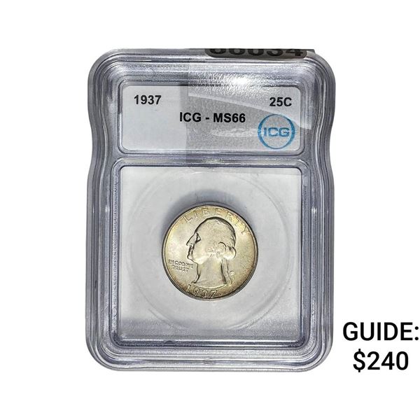 1937 Washington Silver Quarter ICG MS66