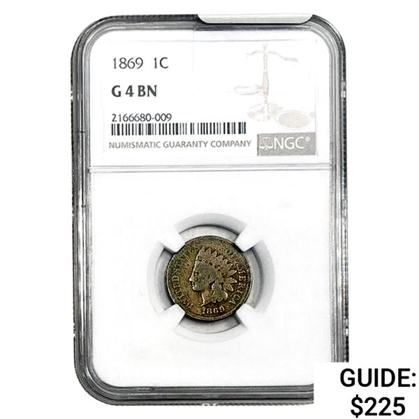 1869 Indian Head Cent NGC G4 BN