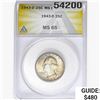 Image 1 : 1943-D Washington Silver Quarter ANACS MS65