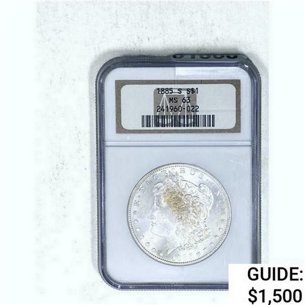 1885-S Morgan Silver Dollar NGC MS63