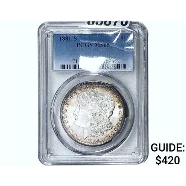 1881-S Morgan Silver Dollar PCGS MS65