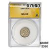 Image 1 : 1865 Nickel Three Cent ANACS MS62 CN3C