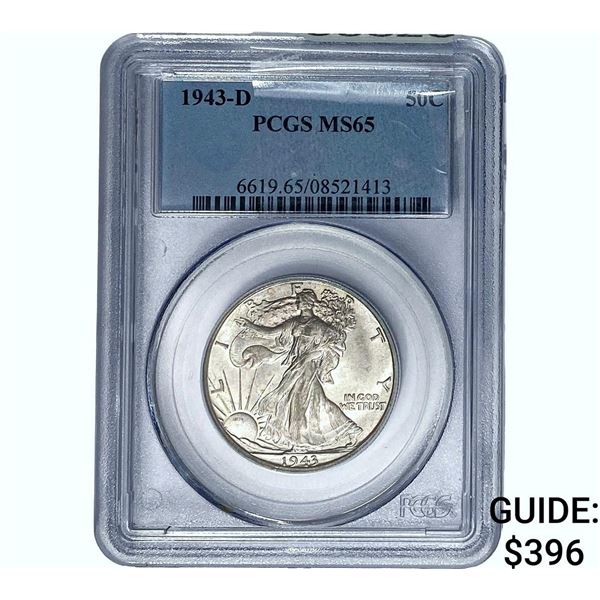 1943-D Walking Liberty Half Dollar PCGS MS65