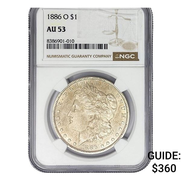 1886-O Morgan Silver Dollar NGC AU53