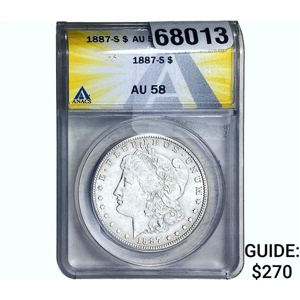 1887-S Morgan Silver Dollar ANACS AU58