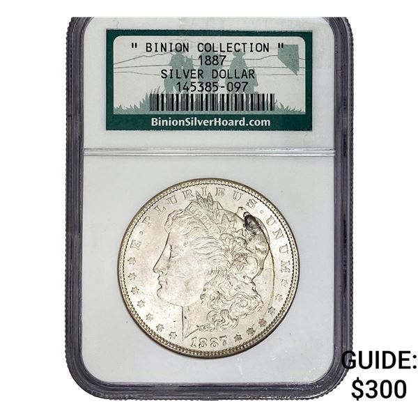 1887 Morgan Silver Dollar Binion Collection