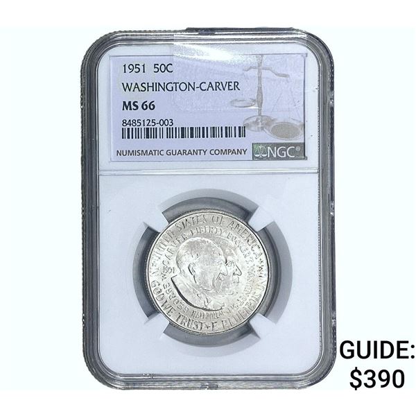 1951 Washington Carver Half Dollar NGC MS66