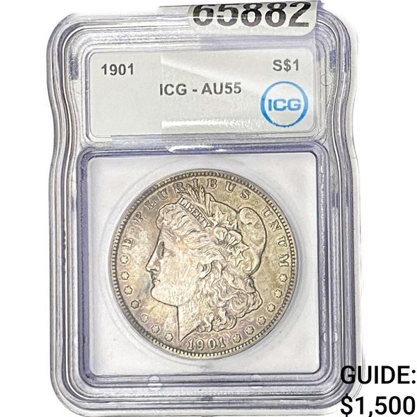 1901 Morgan Silver Dollar ICG AU55