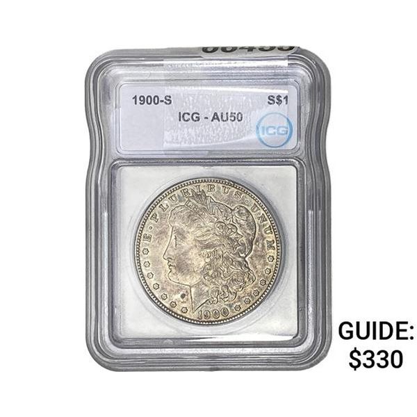 1900-S Morgan Silver Dollar ICG AU50