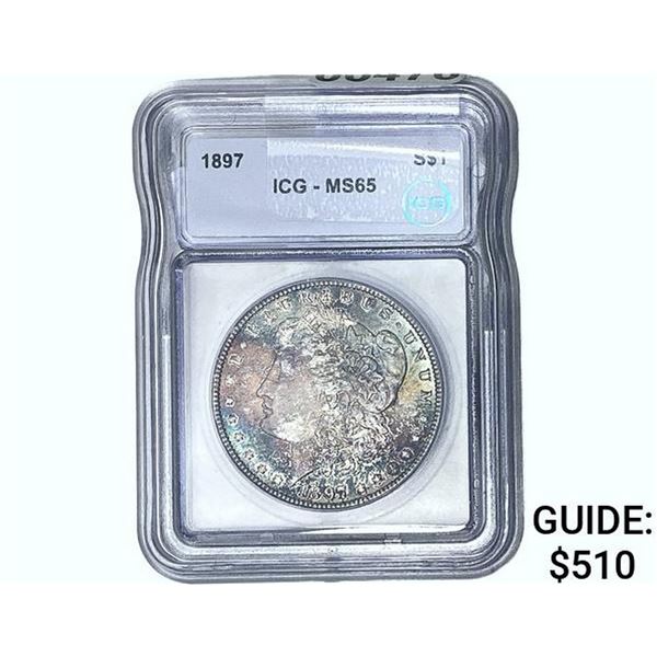 1897 Morgan Silver Dollar ICG MS65