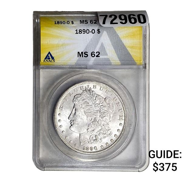 1890-O Morgan Silver Dollar NGC MS62