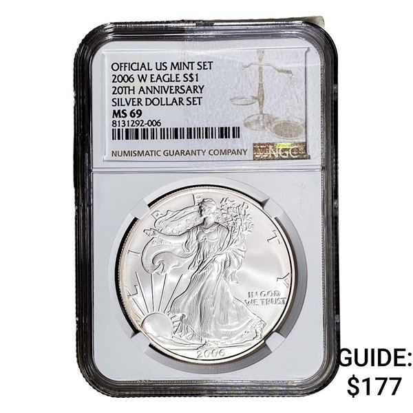 2006-W Silver Eagle NGC MS69 20th Anniversary
