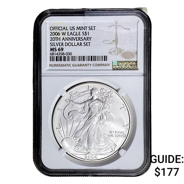2006-W Silver Eagle NGC MS69 20th Anniversary