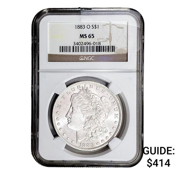 1883-O Morgan Silver Dollar NGC MS65
