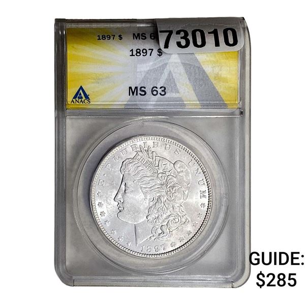 1897 Morgan Silver Dollar ANACS MS63