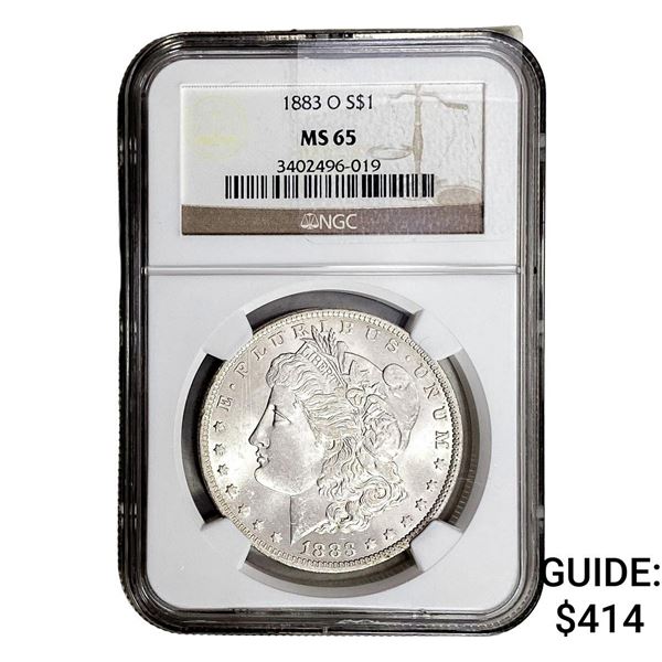 1883-O Morgan Silver Dollar NGC MS65
