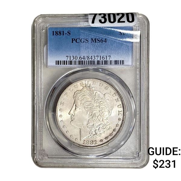 1881-S Morgan Silver Dollar PCGS MS64