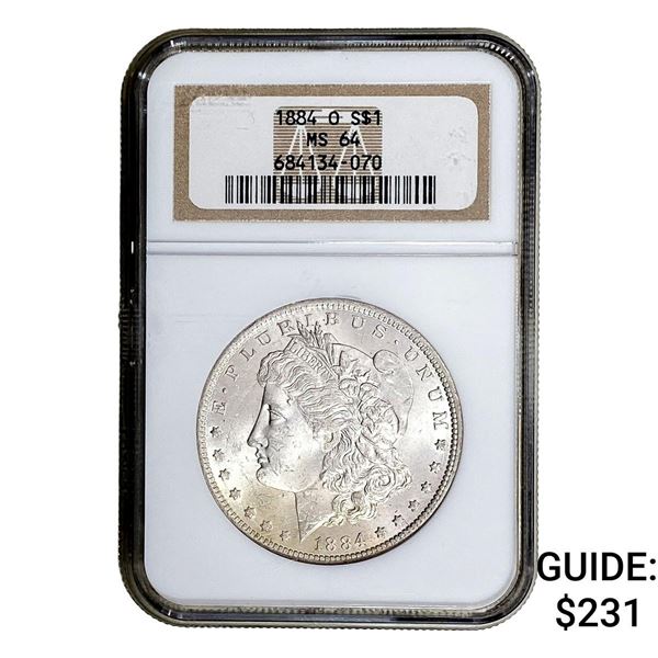 1884-O Morgan Silver Dollar NGC MS64