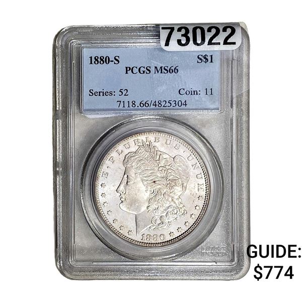 1880-S Morgan Silver Dollar PCGS MS66