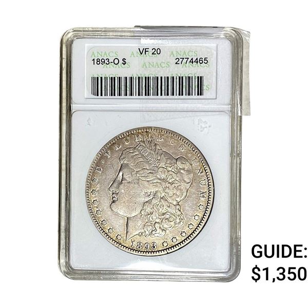 1893-O Morgan Silver Dollar ANACS VF20