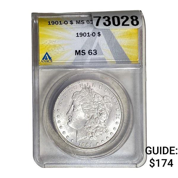 1901-O Morgan Silver Dollar ANACS MS63