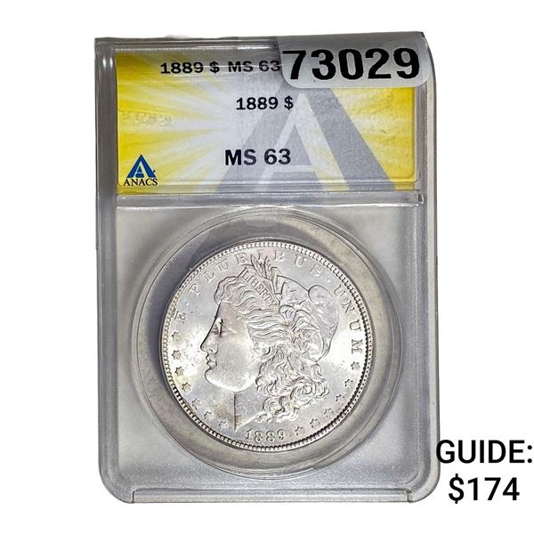1889 Morgan Silver Dollar ANACS MS63