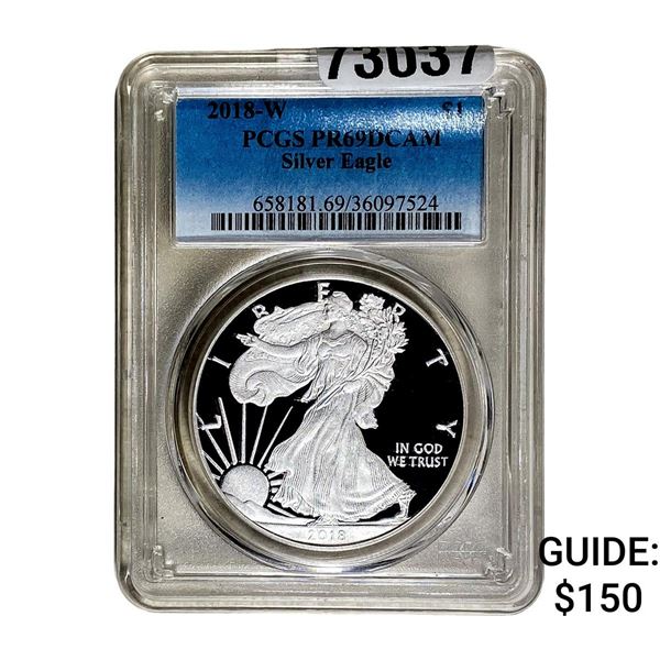 2018-W Silver Eagle PCGS PR69 DCAM