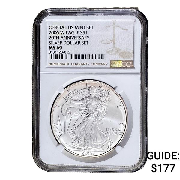 2006-W Silver Eagle NGC MS69 20th Anniversary