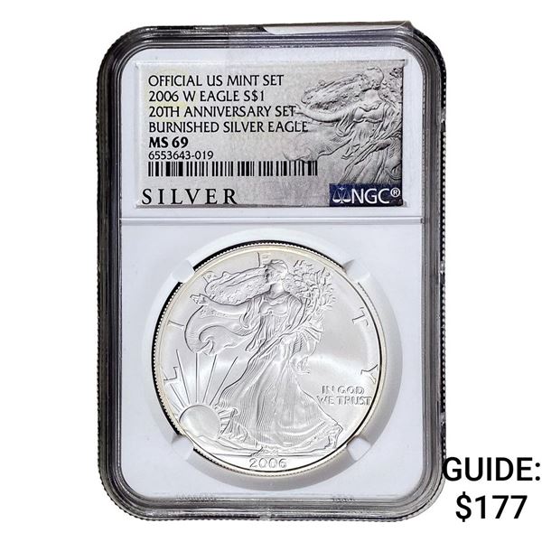 2006-W Silver Eagle NGC MS69 20th Anniversary