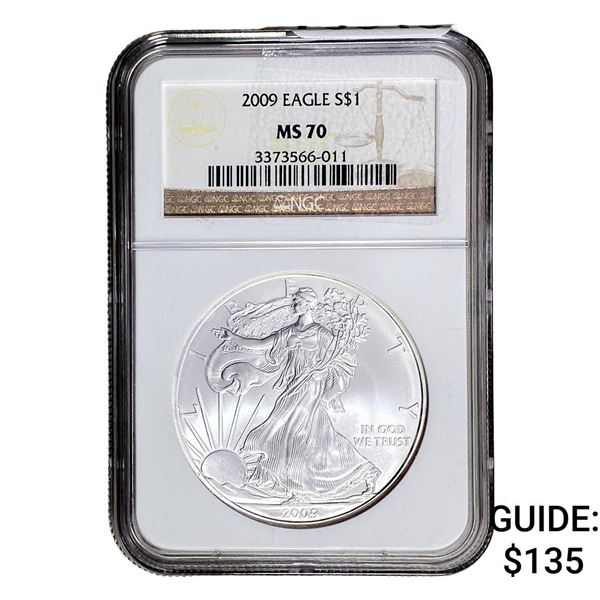 2009 Silver Eagle NGC MS70