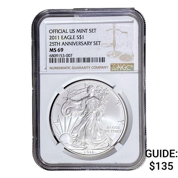 2011 Silver Eagle NGC MS69