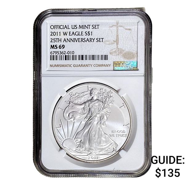 2011 Silver Eagle NGC MS69
