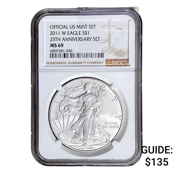 2011 Silver Eagle NGC MS69
