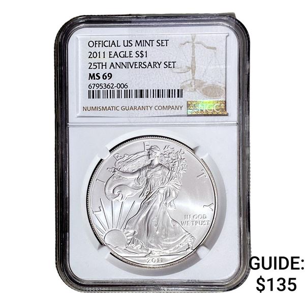 2011 Silver Eagle NGC MS69