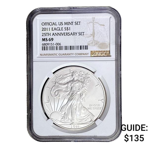2011 Silver Eagle NGC MS69