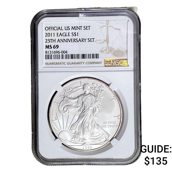 2011 Silver Eagle NGC MS69