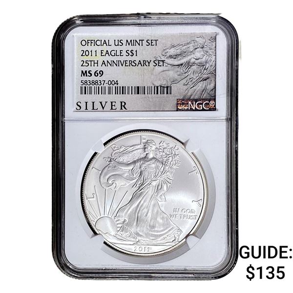 2011 Silver Eagle NGC MS69