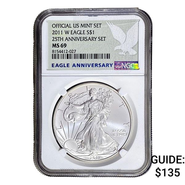 2011 Silver Eagle NGC MS69
