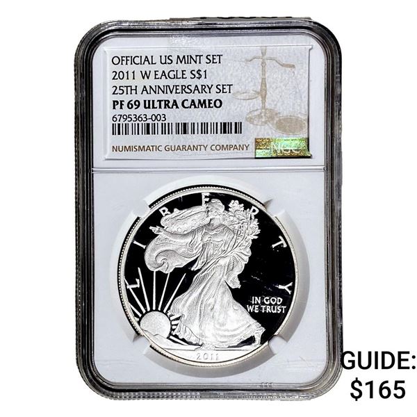 2011-W Silver Eagle NGC PF69 UC 25th Anniversary