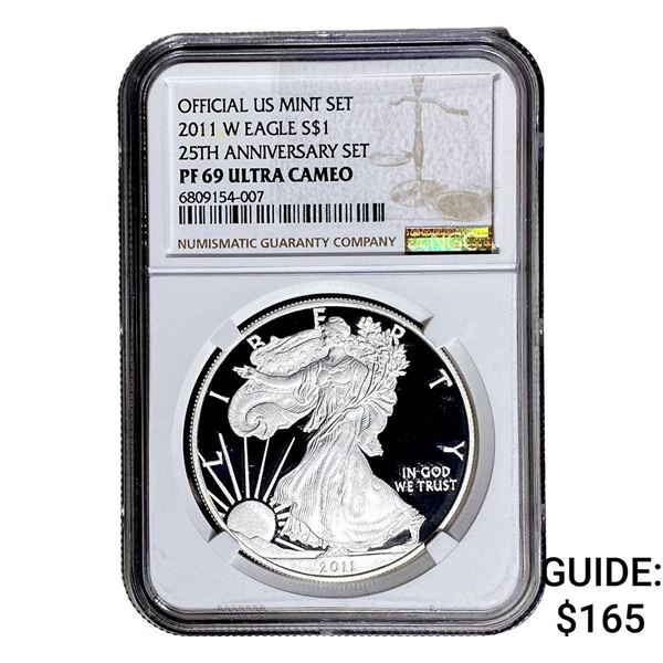 2011-W Silver Eagle NGC PF69 UC 25th Anniversary