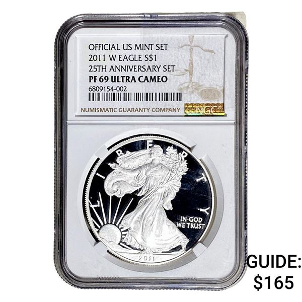 2011-W Silver Eagle NGC PF69 UC 25th Anniversary
