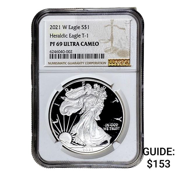 2021-W Silver Eagle NGC PF69 UC Heraldic Eagle T-1