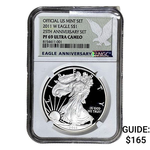 2011-W Silver Eagle NGC PF69 UC 25th Anniversary