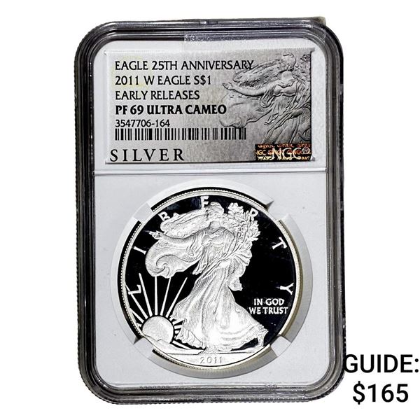 2011-W Silver Eagle NGC PF69 UC 25th Anniversary