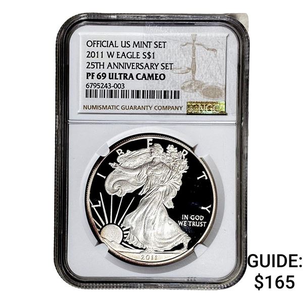 2011-W Silver Eagle NGC PF69 UC 25th Anniversary
