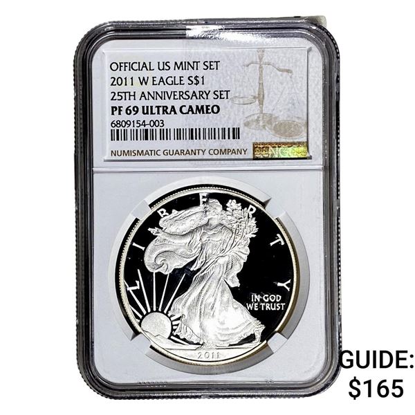 2011-W Silver Eagle NGC PF69 UC 25th Anniversary