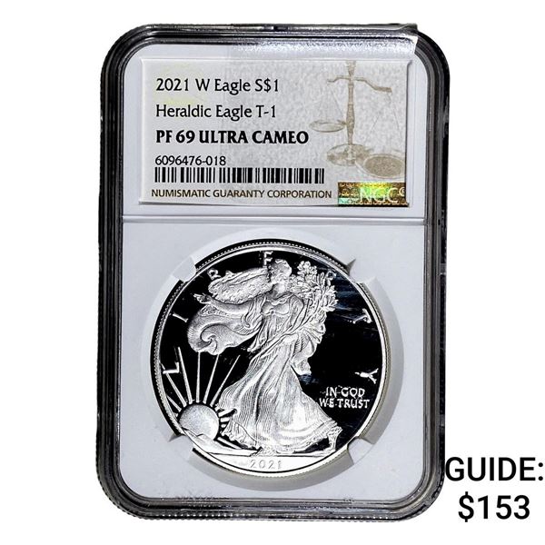 2021-W Silver Eagle NGC PF69 UC Heraldic Eagle T-1