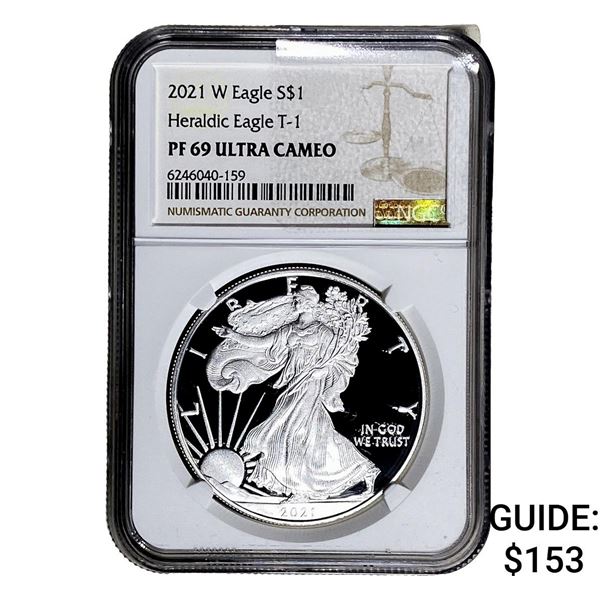 2021-W Silver Eagle NGC PF69 UC Heraldic Eagle T-1