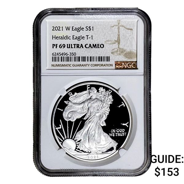 2021-W Silver Eagle NGC PF69 UC Heraldic Eagle T-1