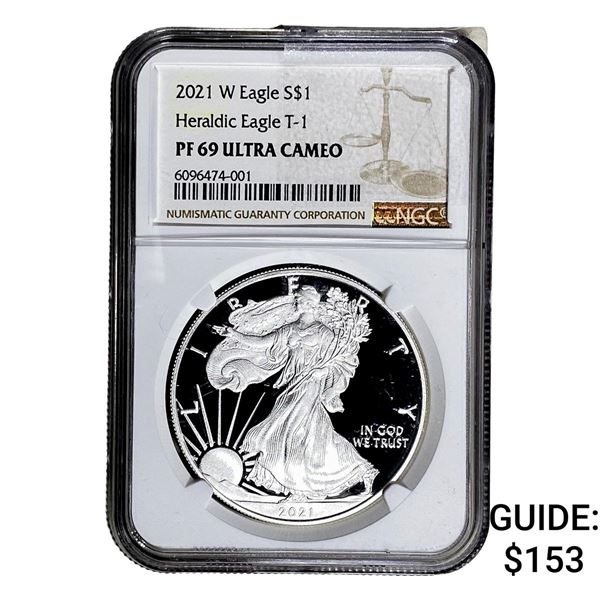 2021-W Silver Eagle NGC PF69 UC Heraldic Eagle T-1